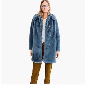J Crew Faux Fur Coat, S, NWT